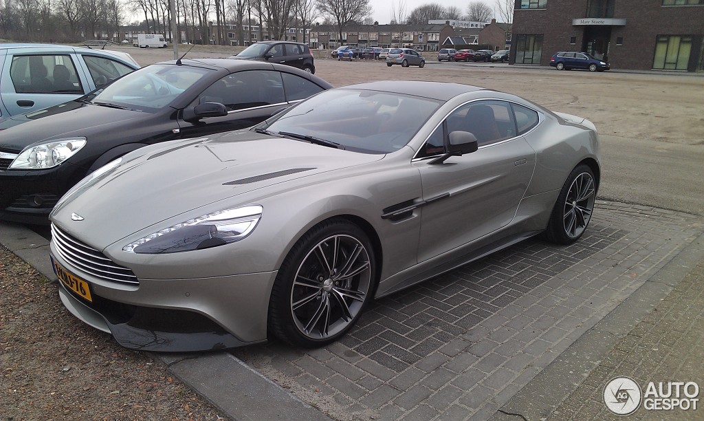 Aston Martin Vanquish in Silver Birch - front left