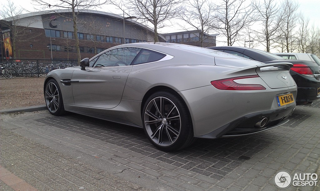 Aston Martin Vanquish in Silver Birch - rear left