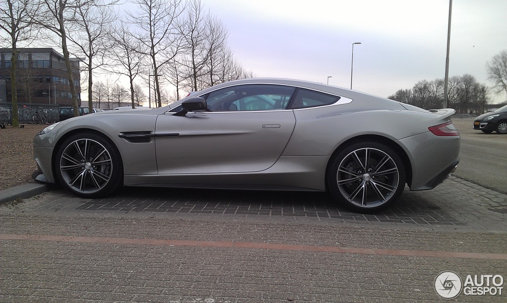 Aston Martin Vanquish in Silver Birch - side