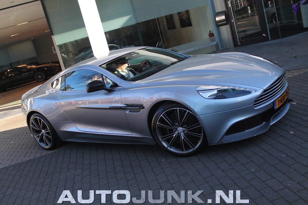 Aston Martin Vanquish in Skyfall Silver - front left