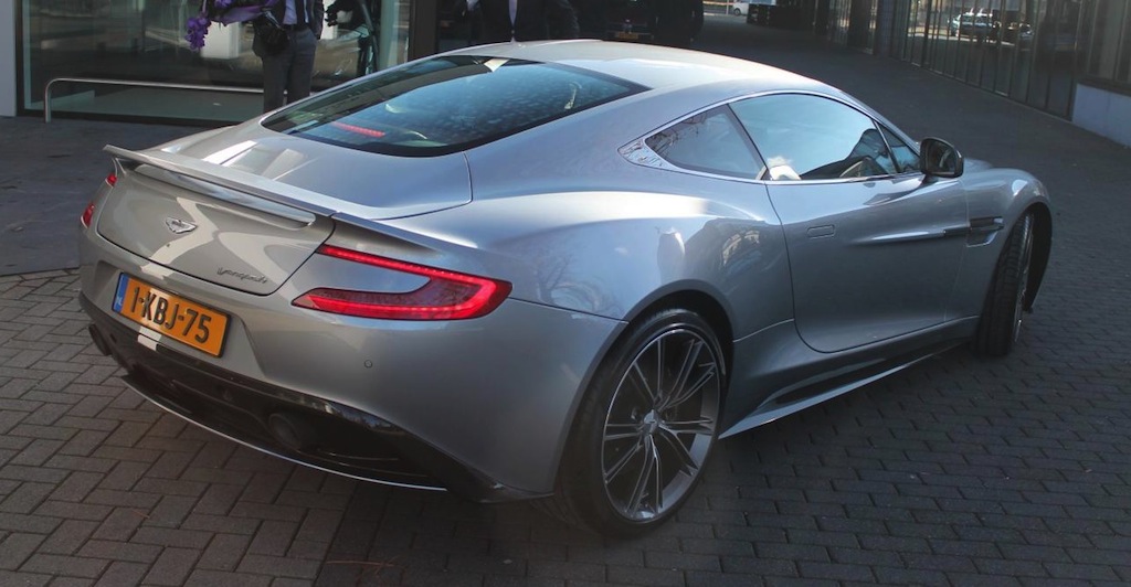 Aston Martin Vanquish in Skyfall Silver - rear