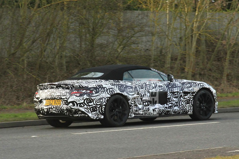 Camouflaged Vanquish Volante spy shot UK - rear