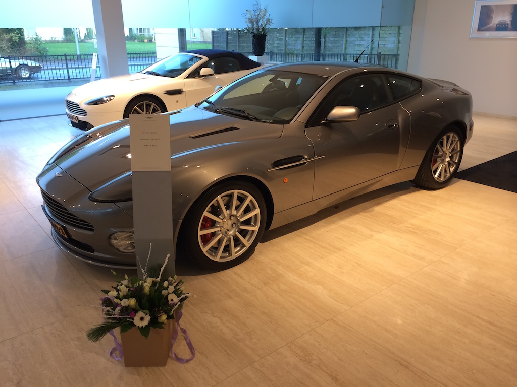 Picking up the V12 Vanquish S - flowers